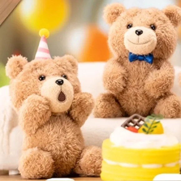 Pop Mart Ted 2 Plush Keychain Pendant Party Bear - Picture 6 of 8